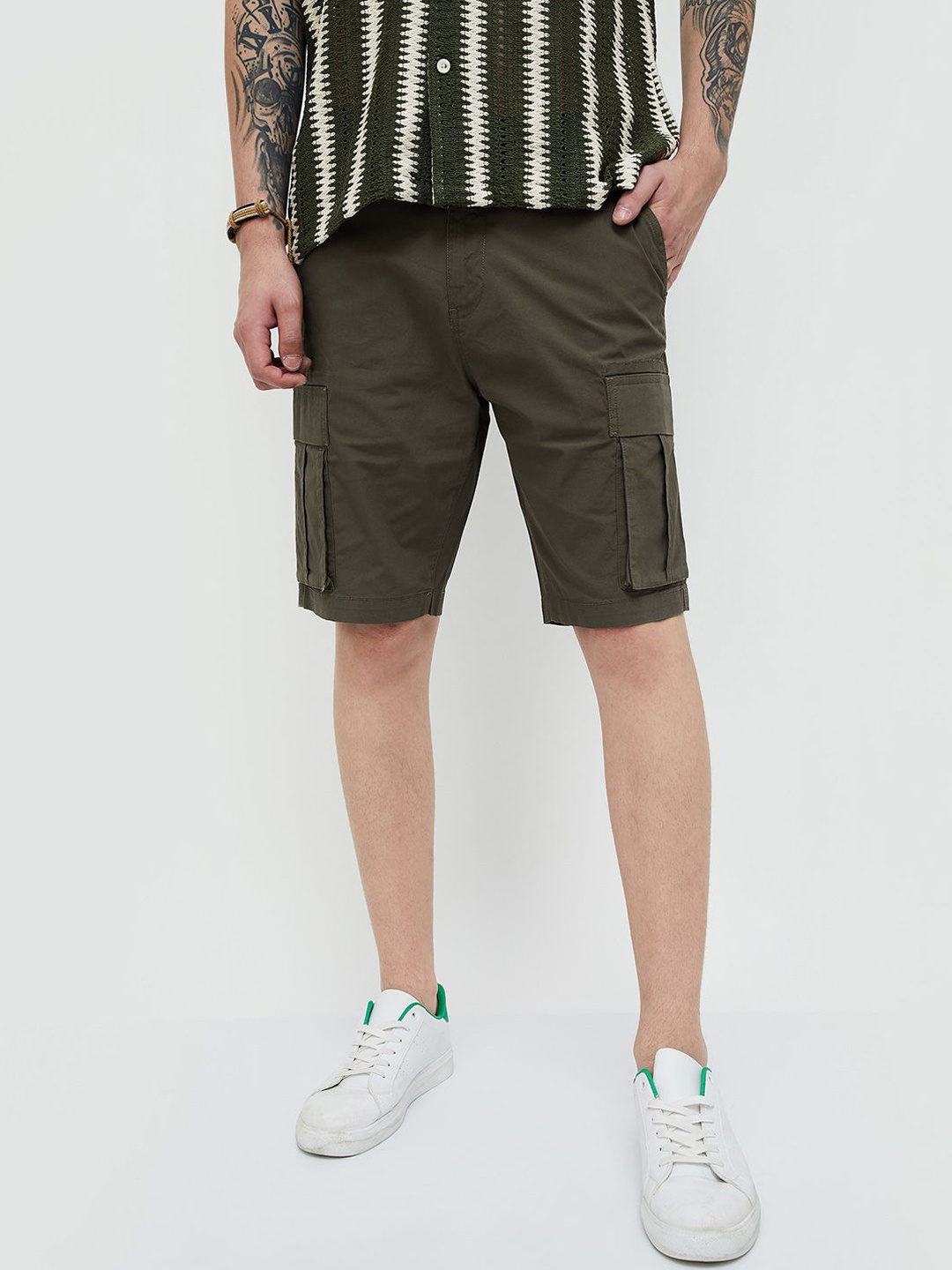 

Forca by Lifestyle Olive Green Men Mid-Rise Shorts