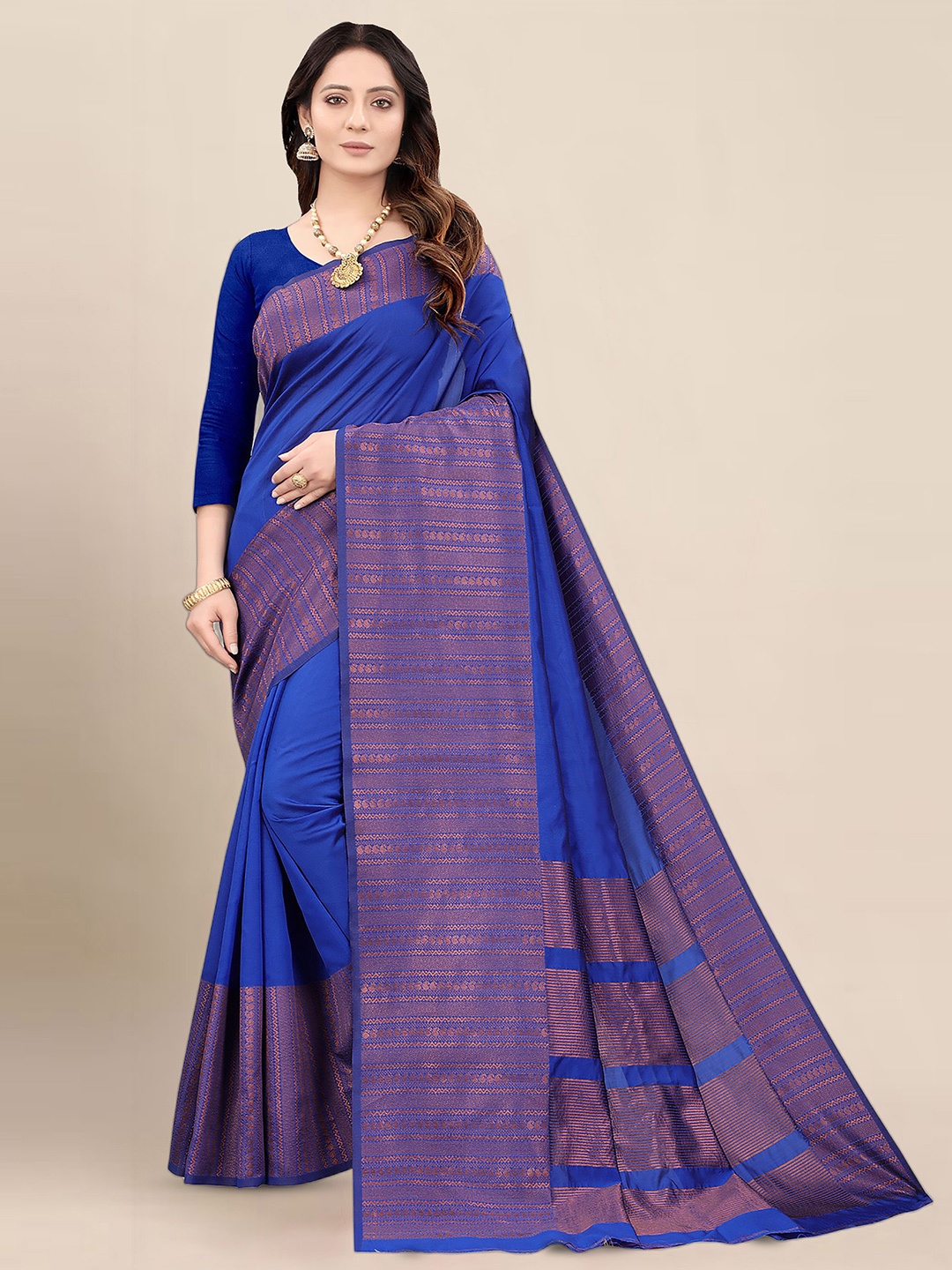 

KALINI Woven Design Banarasi Saree, Blue