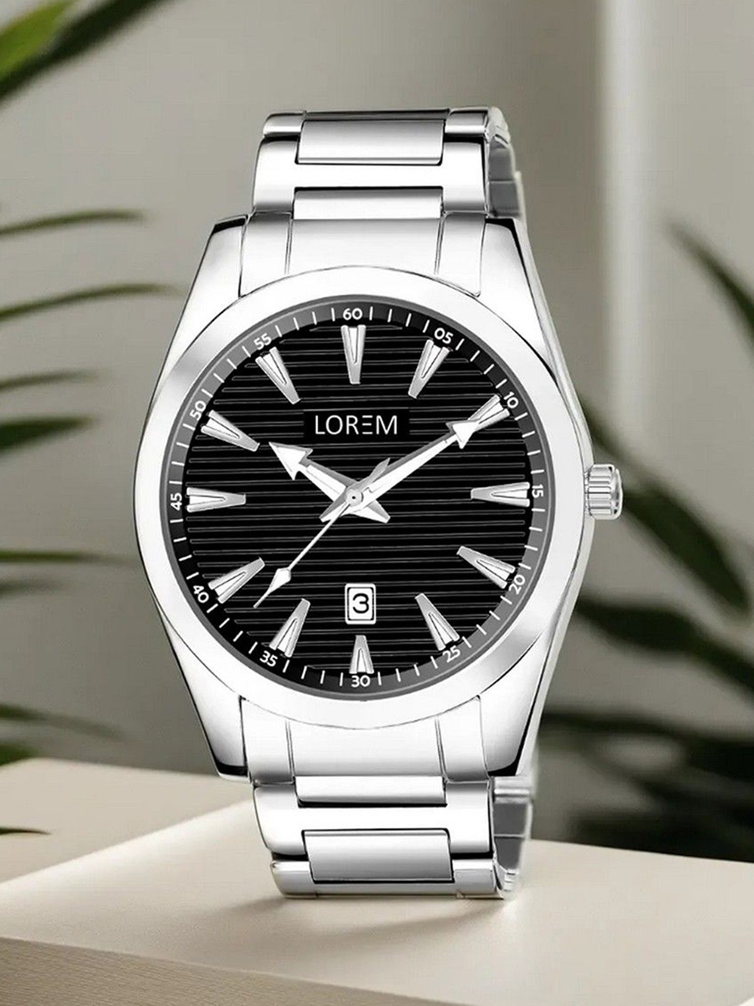 

LOREM Men Dial & Stainless Steel Bracelet Style Straps Analogue Watch-LR148-B, Black