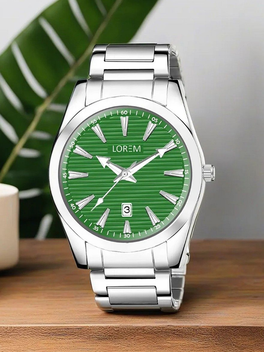 

LOREM Men Dial & Stainless Steel Bracelet Style Straps Analogue Watch LR150-B, Green