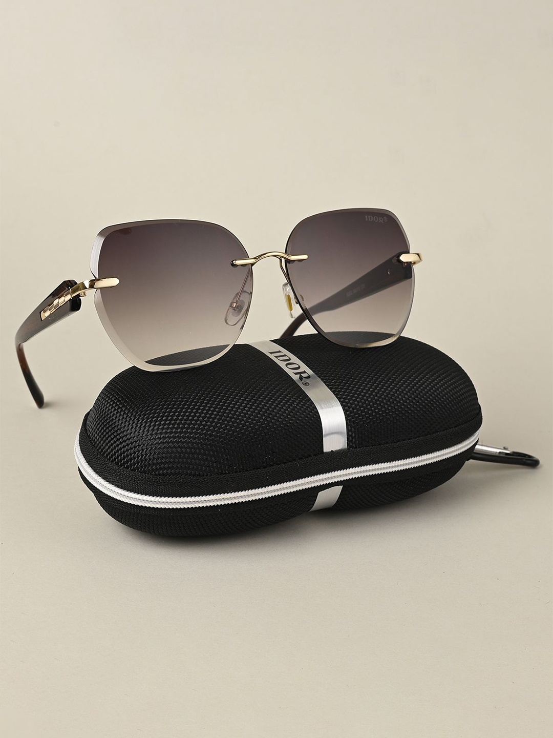 

IDOR Unisex Cateye Sunglasses with UV Protected Lens IDOR-52-BRW, Brown