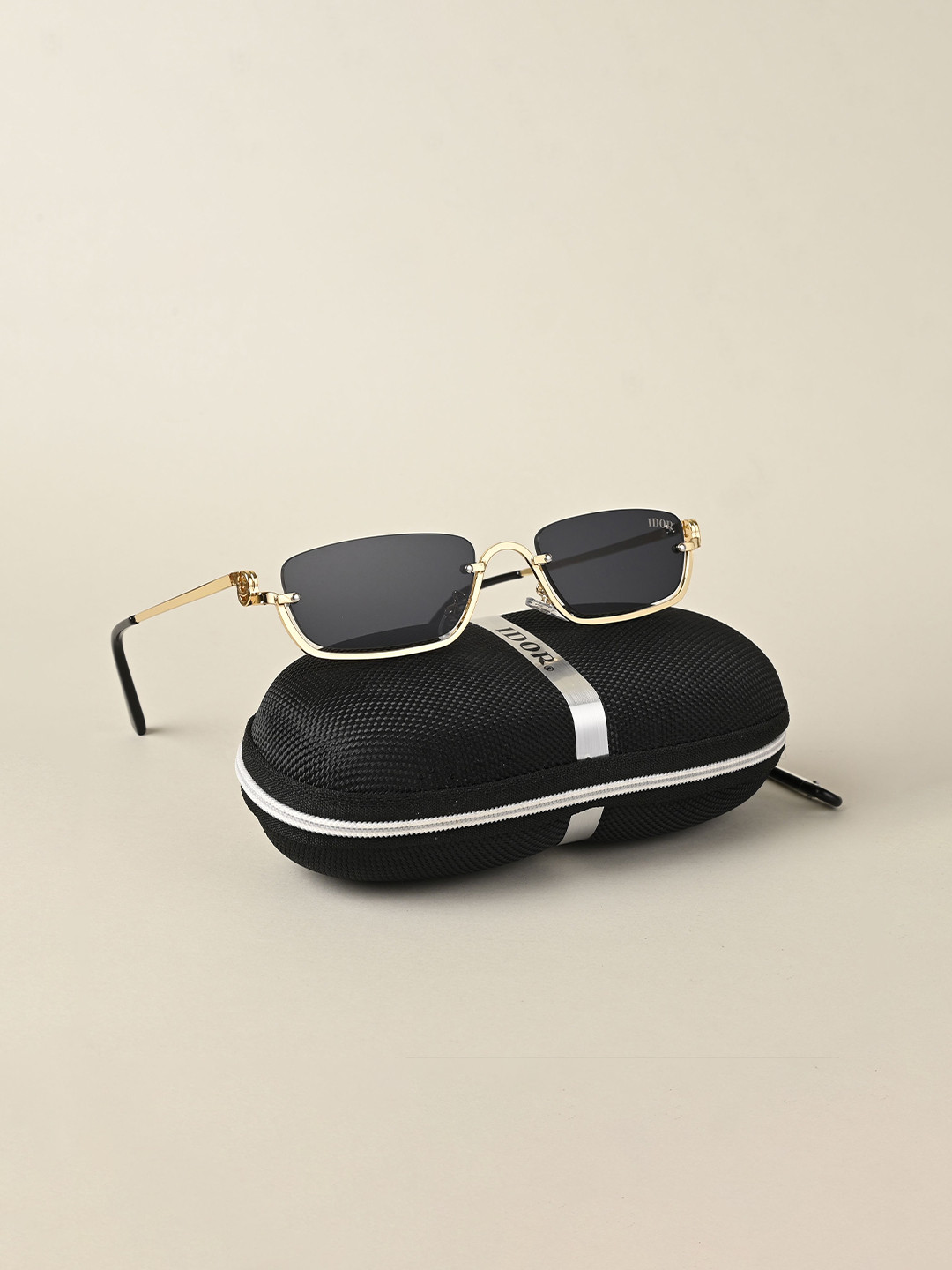 

IDOR Unisex Rectangle Sunglasses with UV Protected Lens IDOR-2495-BLK, Black