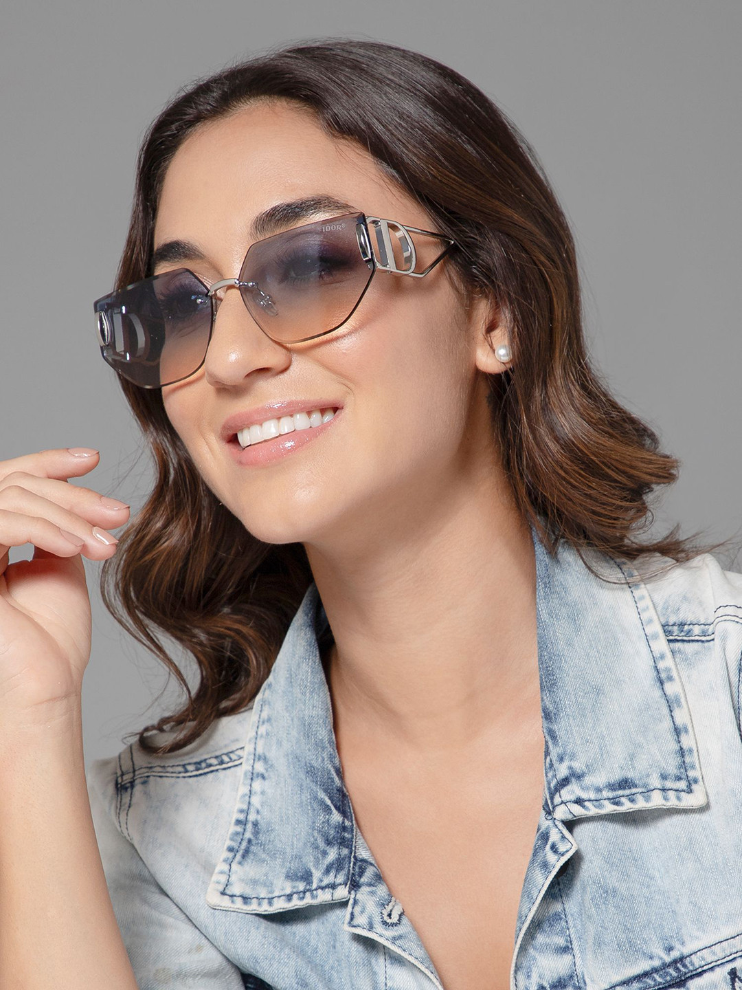 

IDOR Unisex Aviator Sunglasses With UV Protected Lens-IDOR-7407-C5, Blue