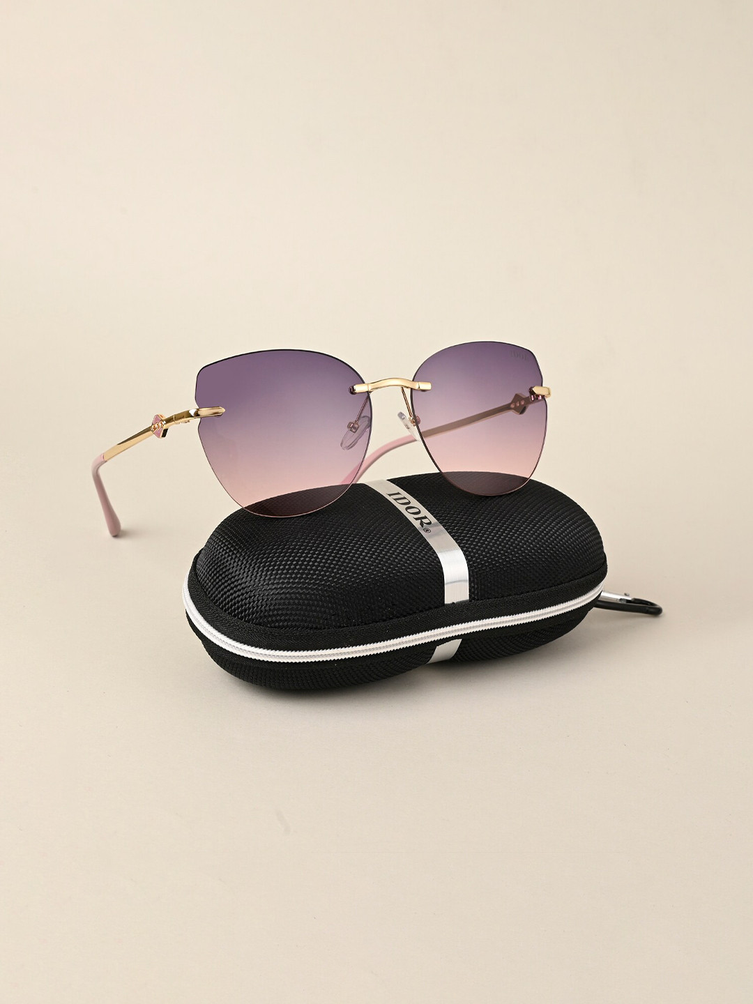 

IDOR Unisex Cateye Sunglasses with Polarised and UV Protected Lens IDOR-2529-PNK, Pink