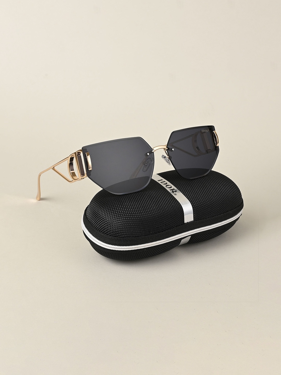 

IDOR Unisex Oval Sunglasses with UV Protected Lens IDOR-7407-C3, Black