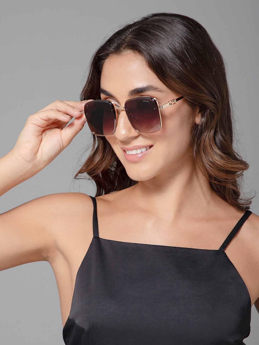 

IDOR Unisex Square Sunglasses with UV Protected Lens IDOR-2479-PNK, Pink