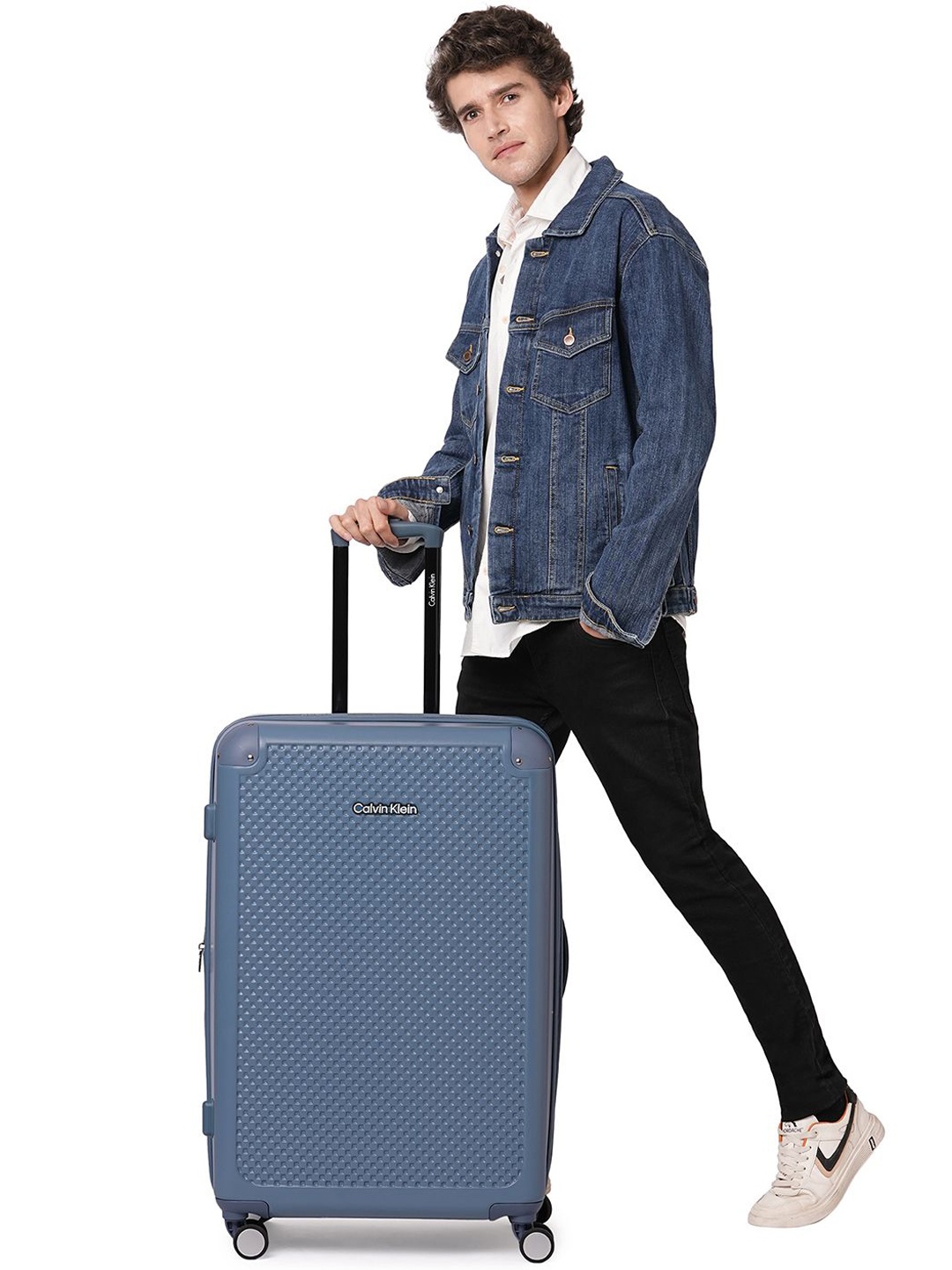 

Calvin Klein Check -In Flintstone Hard 28" Large Luggage, Blue