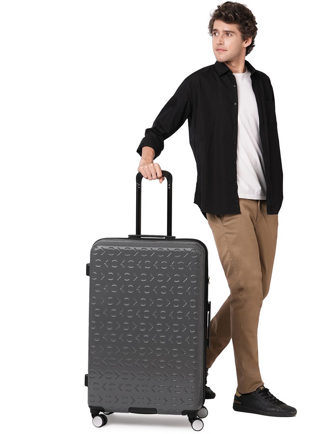 

Calvin Klein Fly Control Charcaol Hard 28" Large Luggage, Grey