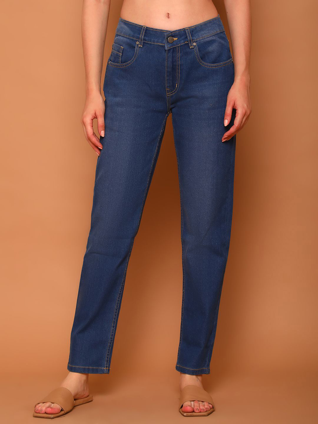 

Mast & Harbour Women Slim Fit Light Fade Clean Look Jeans, Blue