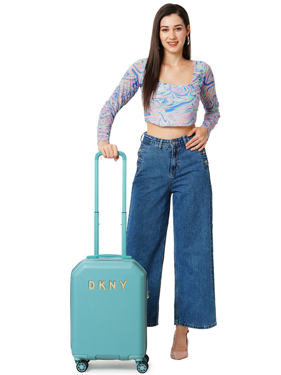 

DKNY Allure Range Sea Foam Hard 20" Cabin Luggage, Blue