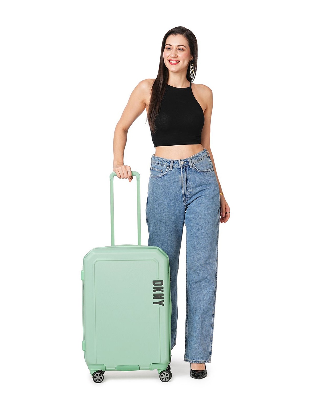 

DKNY Clean Cut Solid Range Mint Sage Hard 24" Medium Luggage, Sea green