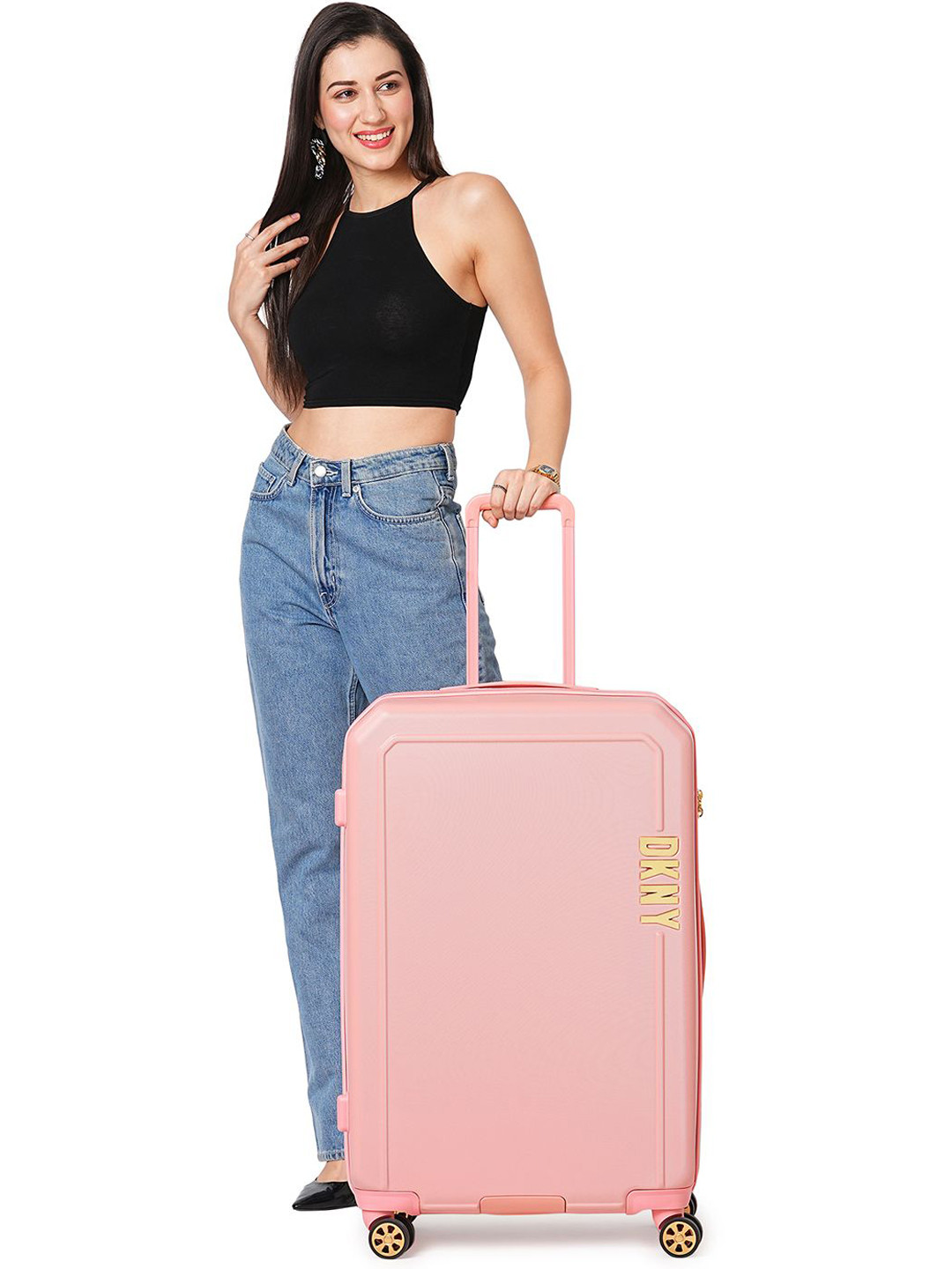 

DKNY Clean Cut Range Solid Rosy Hard 24" Medium Luggage, Pink