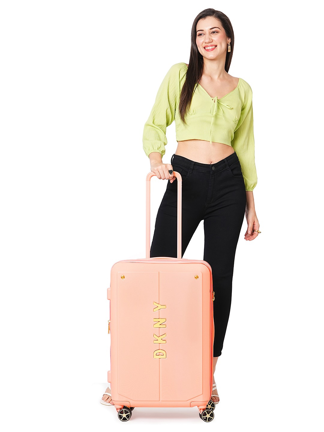 DKNY NYC Range Coral Hard 24" Medium Luggage, Peach