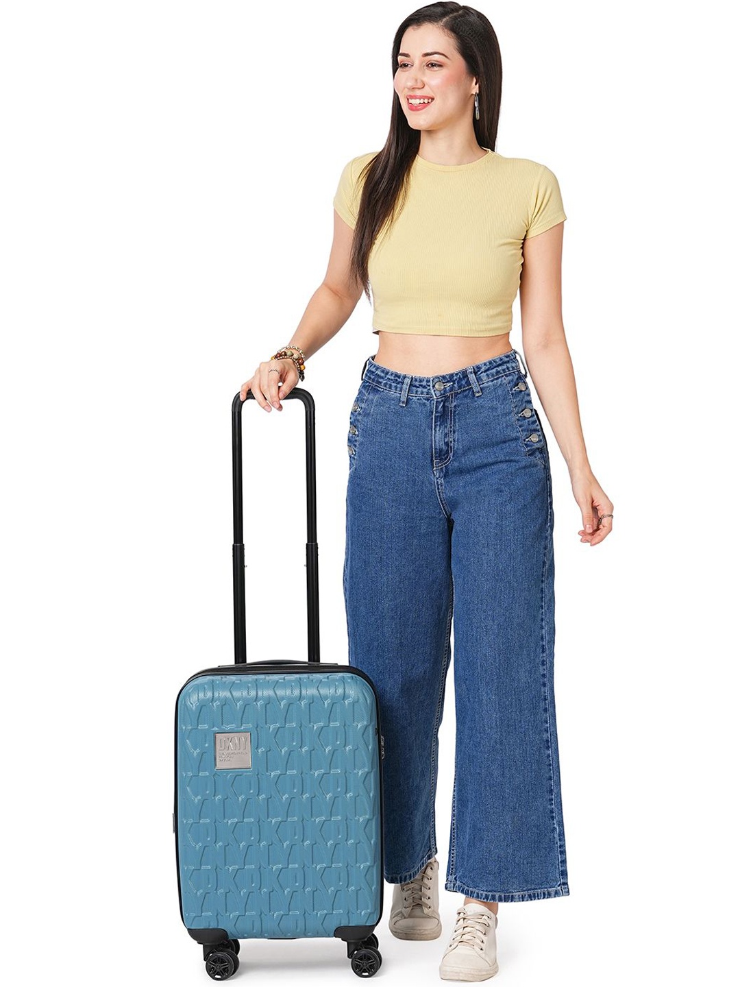 

DKNY DNA Range Aqua Hard 20" Cabin Luggage, Blue