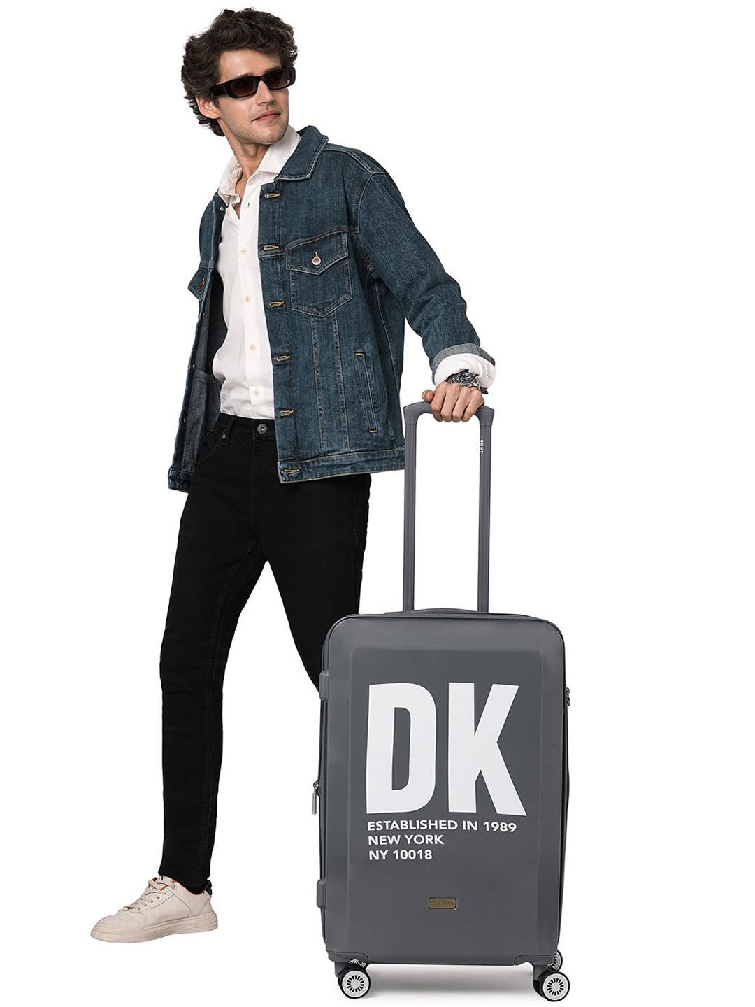 

DKNY Bold Range Printed Chiseled Hard 20" Cabin Luggage, Grey