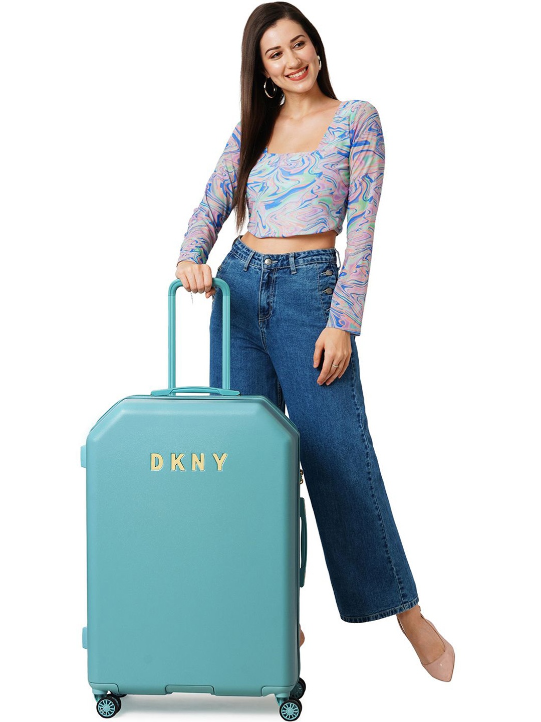 

DKNY Allure Range Sea Foam Hard 28" Large Luggage, Blue
