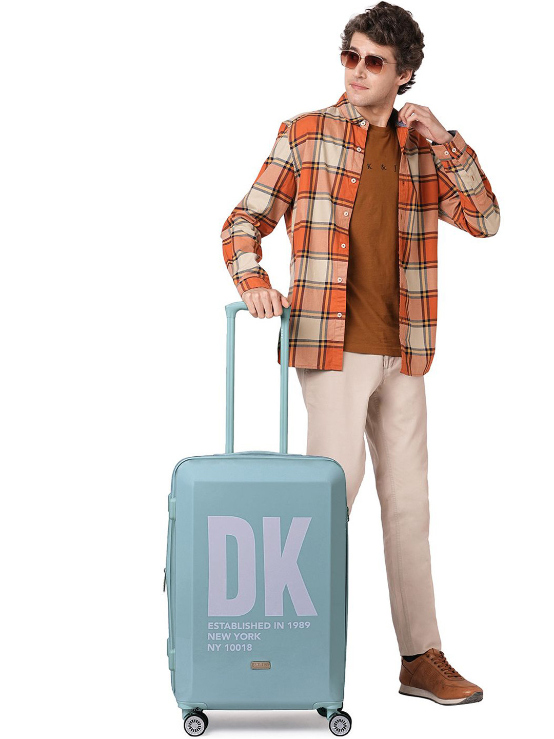 

DKNY BOLD Range Sea Foam 24" Medium Hard Trolley Bag, Blue