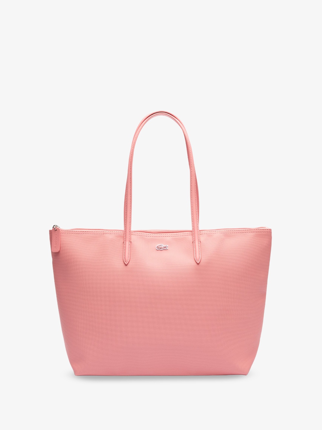 Lacoste Women Textured Oversized Shopper Tote Bag, Pink