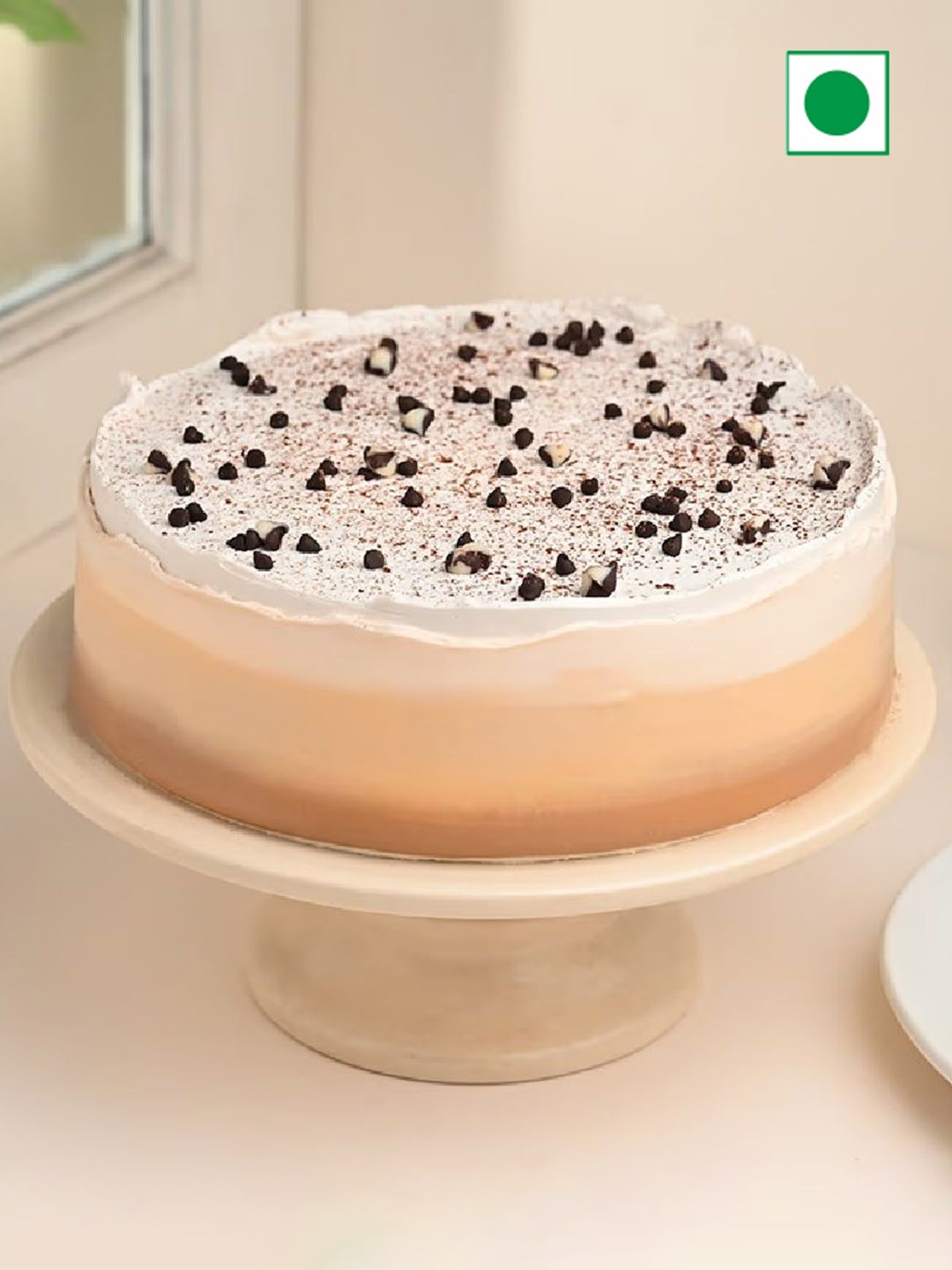 

Floweraura Round Shape Coffee Flavor Eggless Round Cake- 500g, Cream