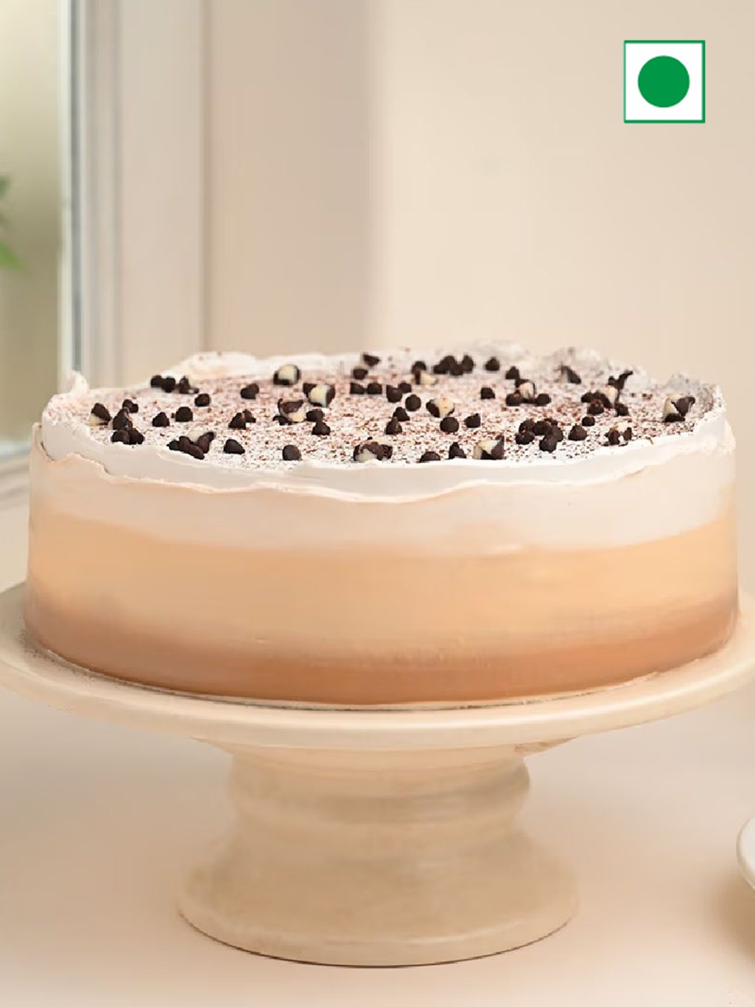 

Floweraura Coffee Flavour Eggless Round Cake-1Kg, Cream