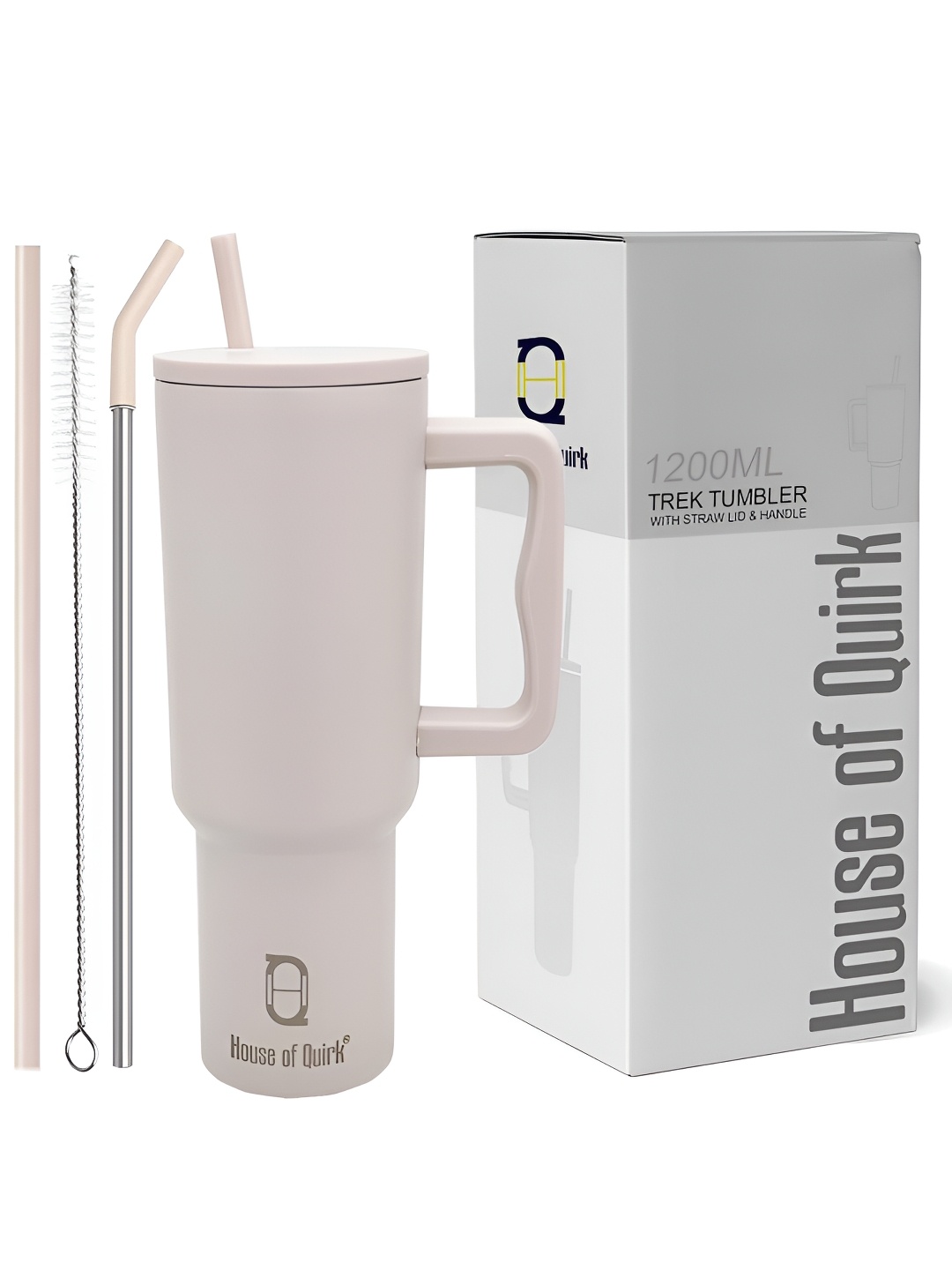 

HOUSE OF QUIRK Cream Stainless Steel Double Wall Vacuum Sipper Water Bottle 1.2 L