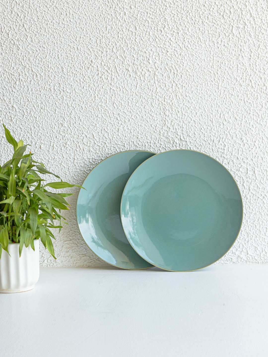 

Claymistry Enchanted Retreat Sea Green 2 Pieces Dinner Plates