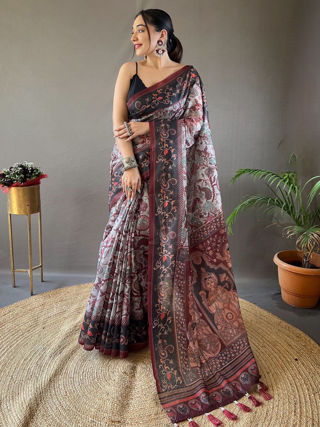 

SGF11 Woven Design Kanjeevaram Saree, Grey