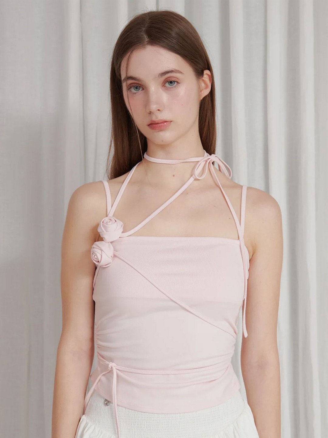 

LULU & SKY Solid Shoulder Straps Top, Pink