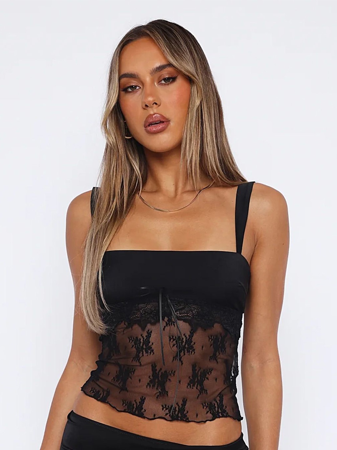 

LULU & SKY Floral Top, Black