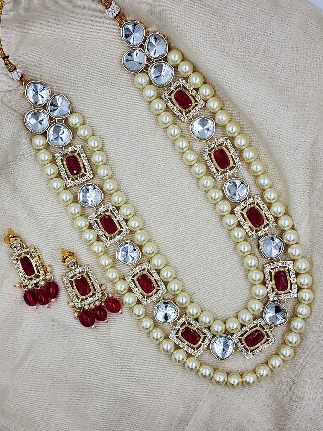 

Anouk Gold Toned Gold Plated Kundan Studed & Beaded Jewellery Set