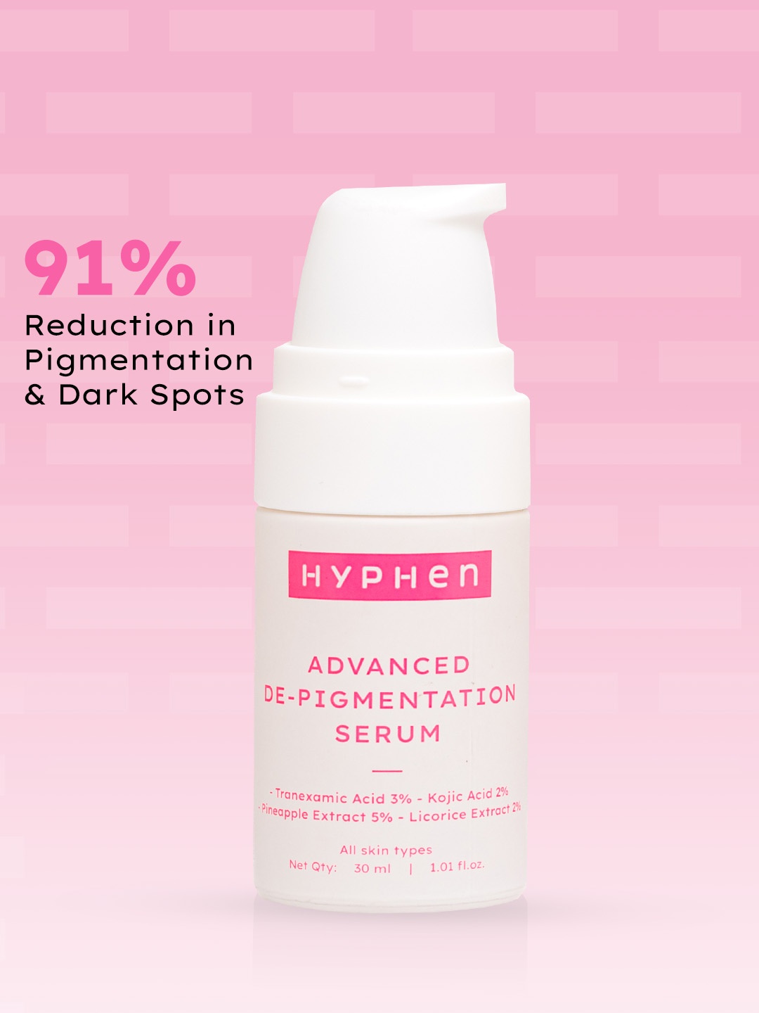 

Hyphen Advanced De-Pigmentation Serum For Hyperpigmentation, Melasma & Dark Spots - 30ml, White