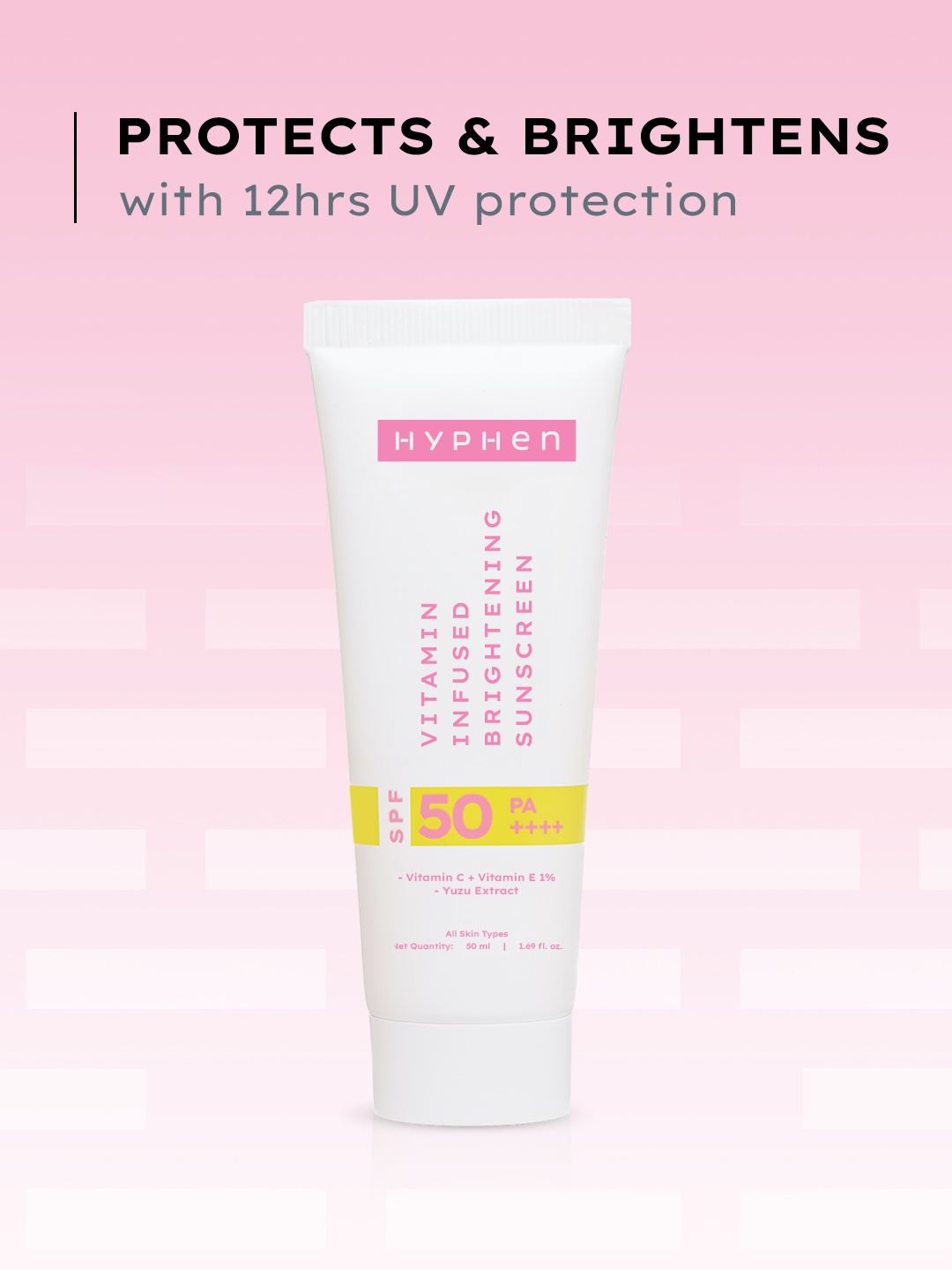 

Hyphen Vitamin Infused Brightening Sunscreen SPF 50 PA++++ For Brightened Skin -100ml, White