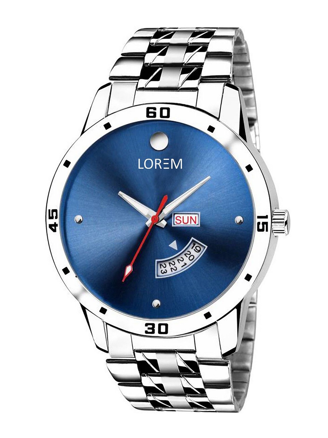 

LOREM Men Embellished Dial & Stainless Steel Bracelet Style Straps Analogue Watch-LR105-A, Silver