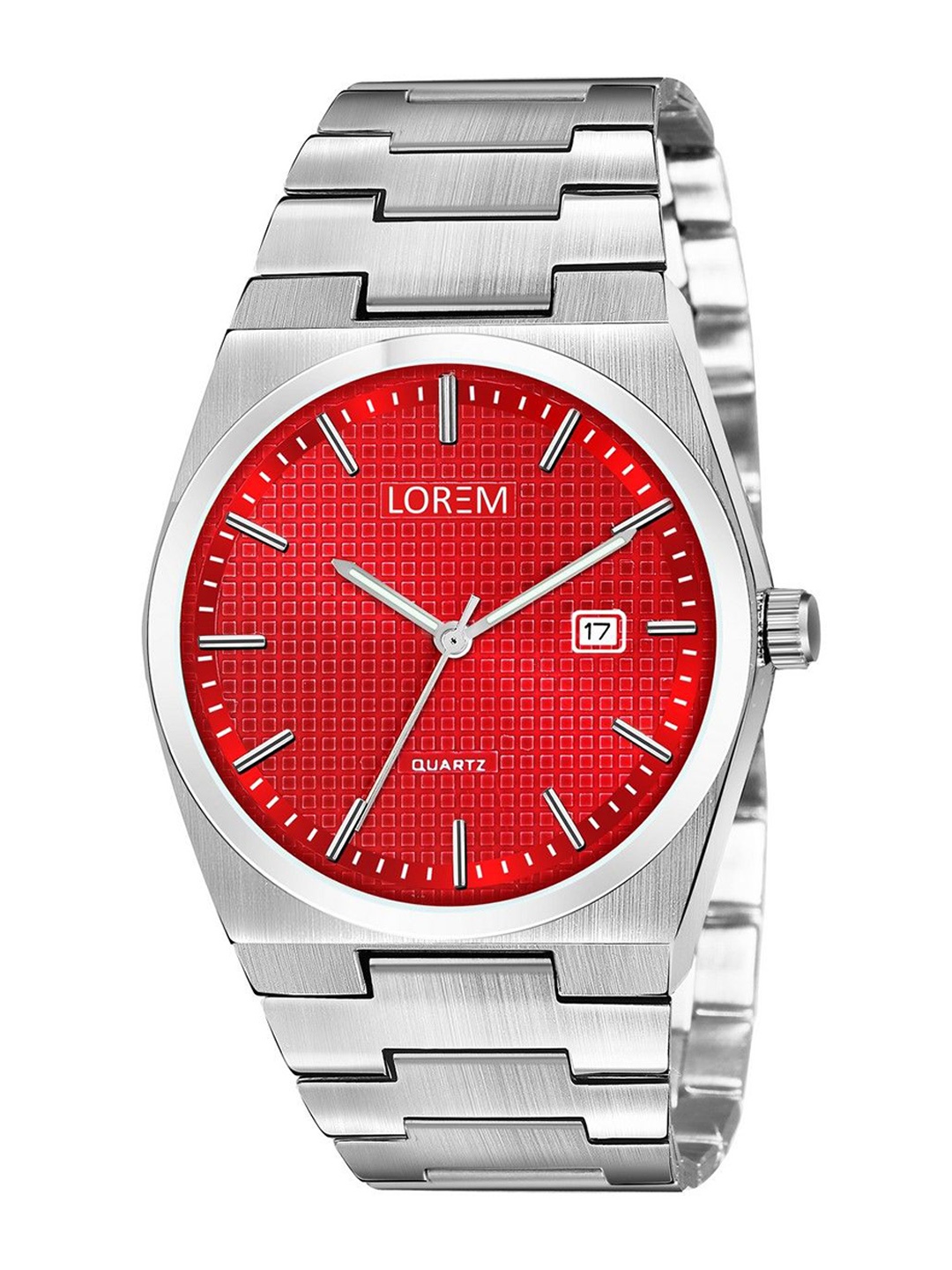 

LOREM Men Dial & Stainless Steel Bracelet Style Straps Analogue Watch LR161-B, Red