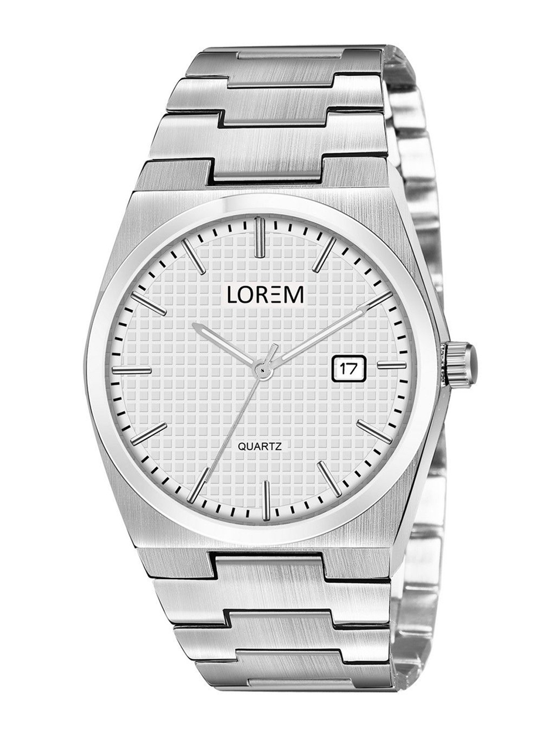 

LOREM Men Printed Dial & Stainless Steel Bracelet Style Straps Analogue Watch LR162-B, White