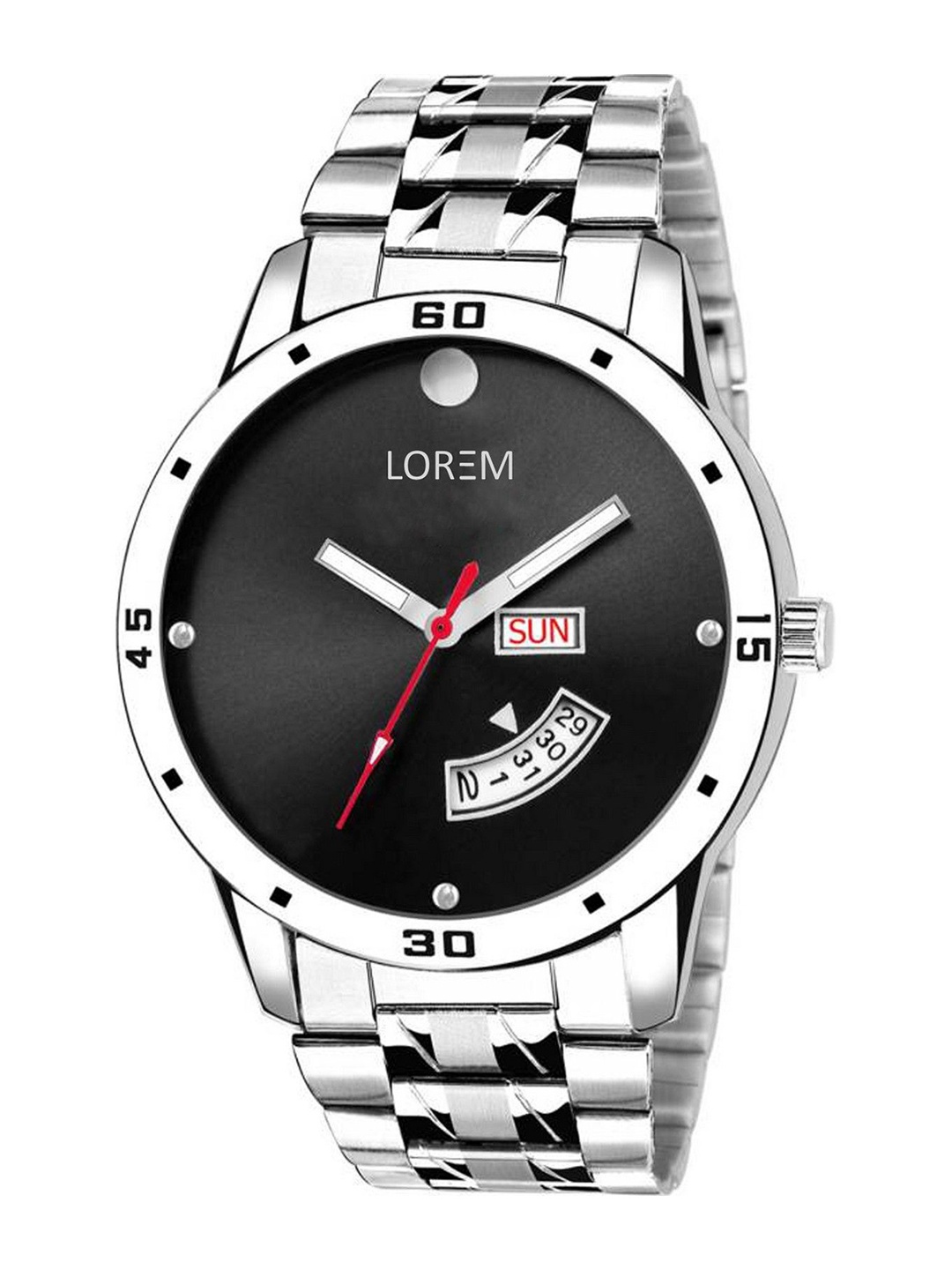 

LOREM Men Dial & Stainless Steel Bracelet Style Straps Analogue Watch LR104-A, Black