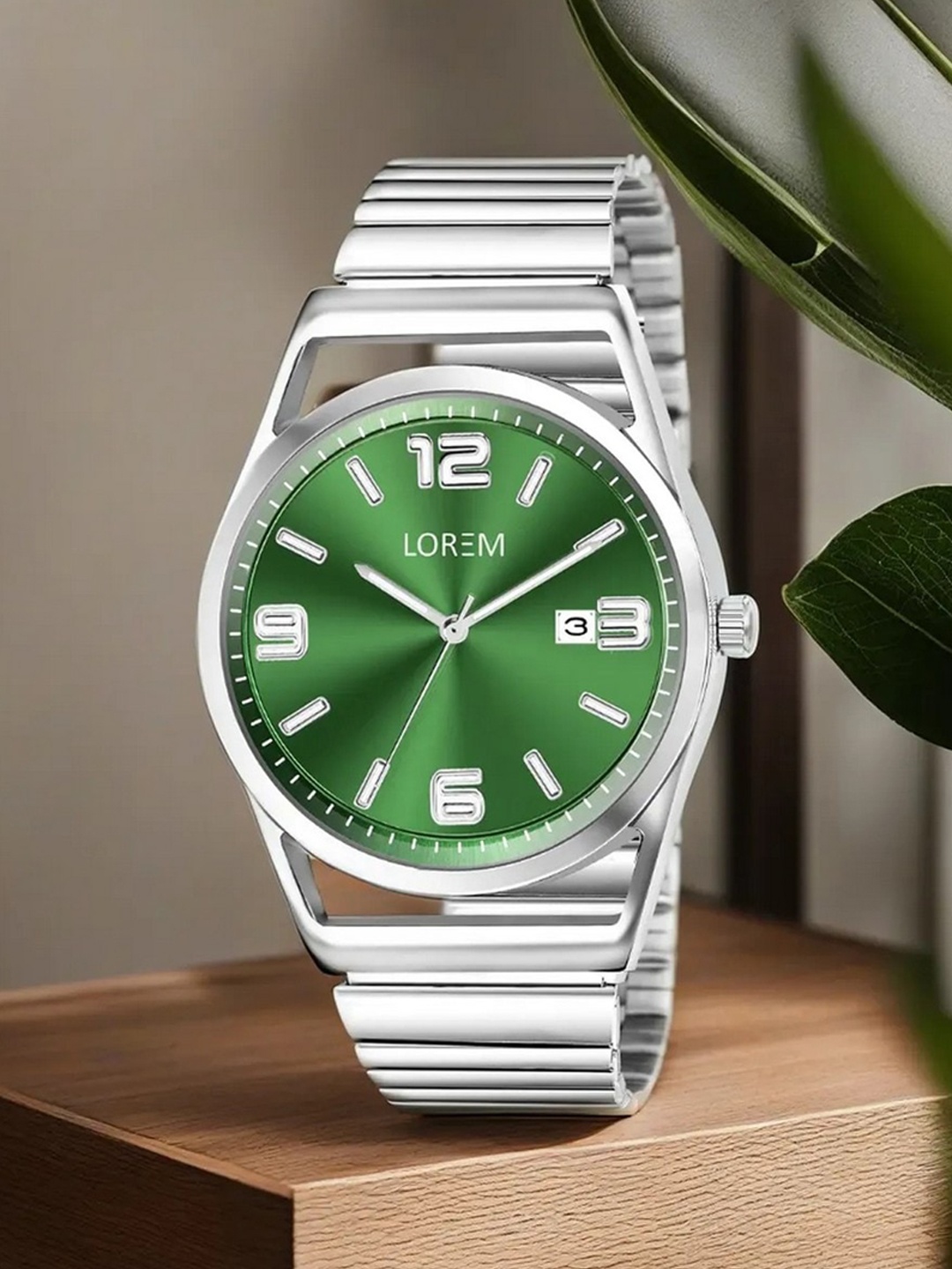 

LOREM Men Dial & Stainless Steel Bracelet Style Straps Analogue Watch LR155-C, Green