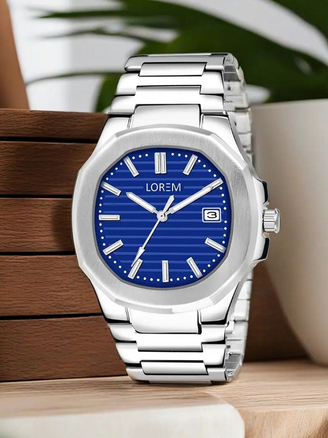 

LOREM Men Dial & Stainless Steel Bracelet Style Straps Analogue Watch LR145-C, Blue