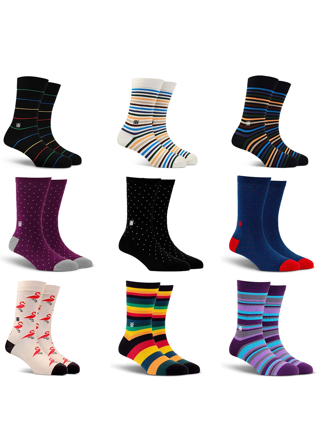 

SockSoho Men Pack Of 9 Ankle-Length Socks, White