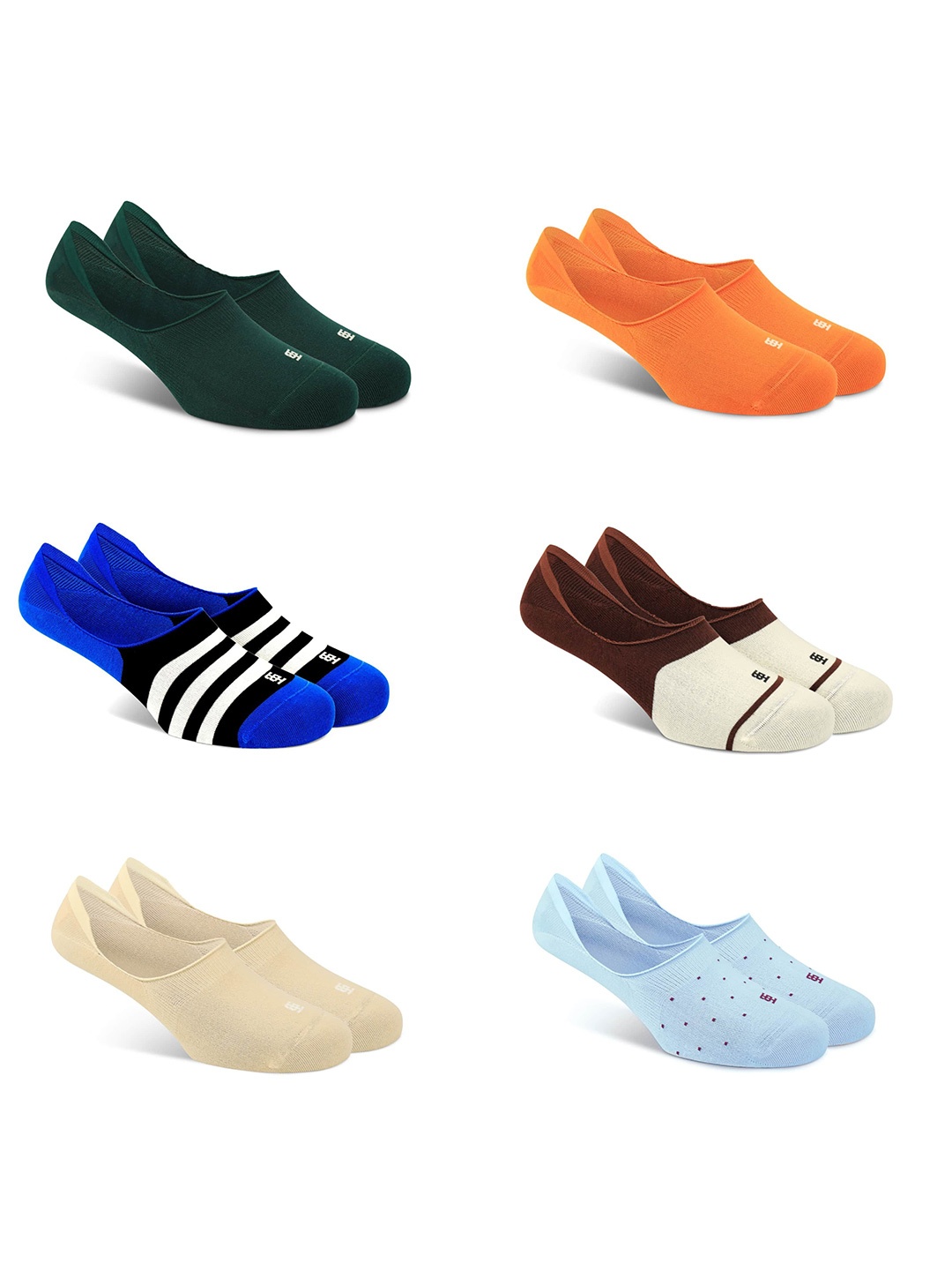 

SockSoho Men 6-Pcs Self-Designed Shoe-Liners Socks, Green