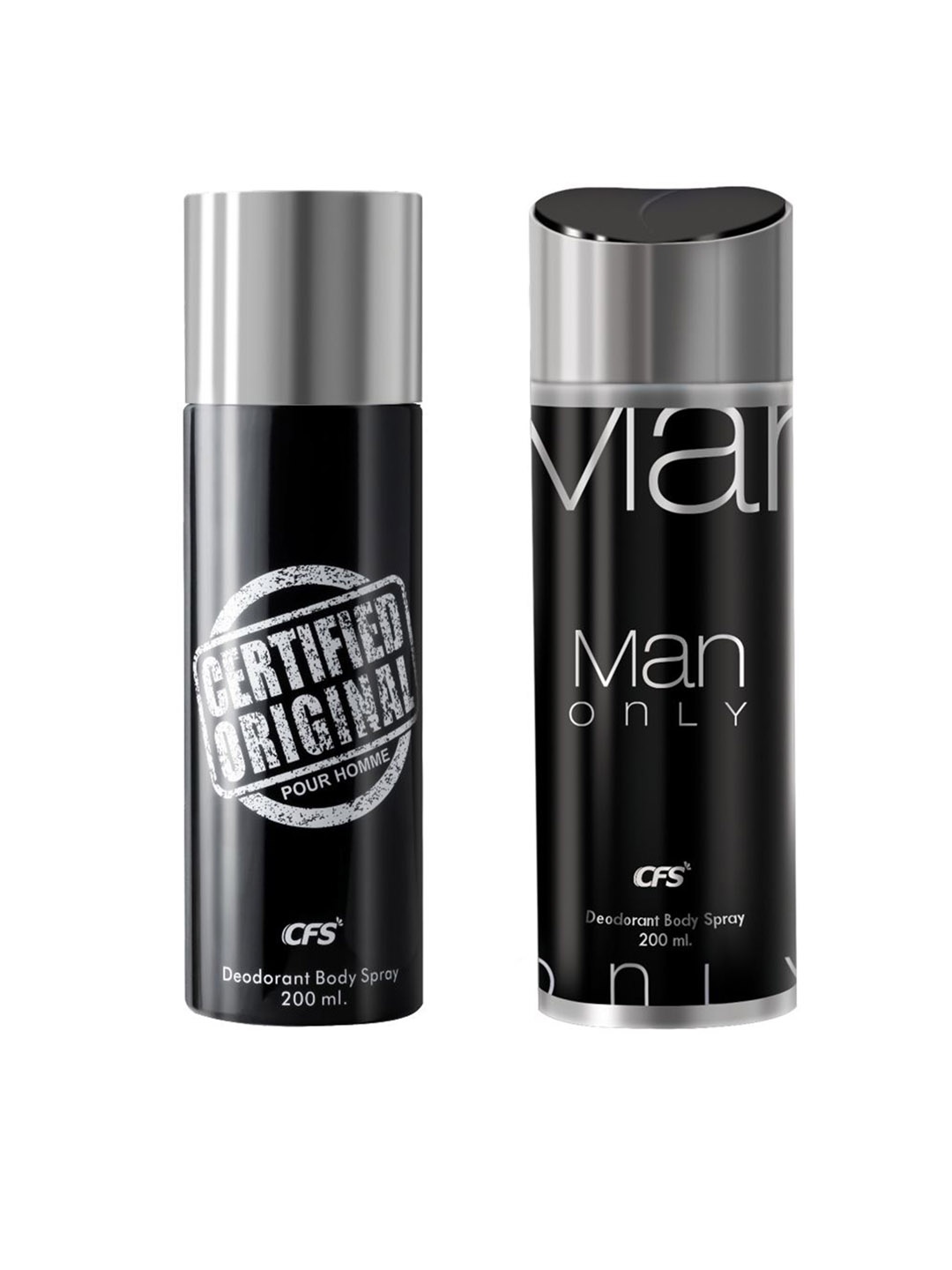 

CFS Set Of 2 Certified Original & Man Only Deodorant -200ml Each, Black
