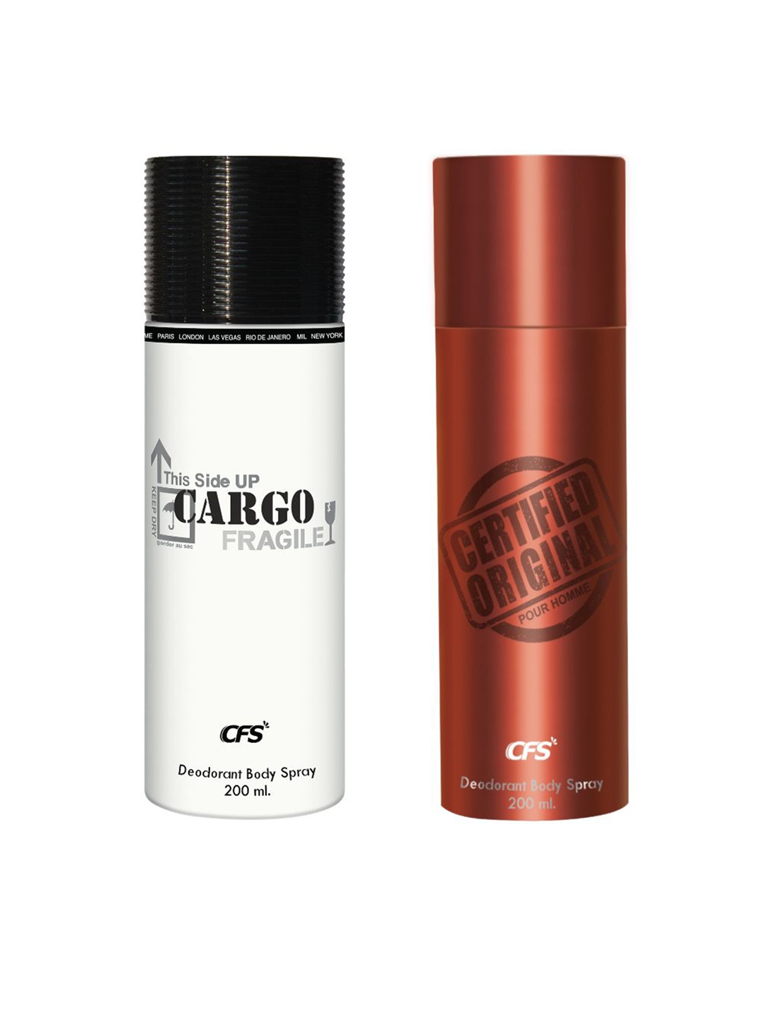 

CFS Cargo & Certified Original Set Of 2 Long Lasting Deodorant Body Spray - 200ml Each, White