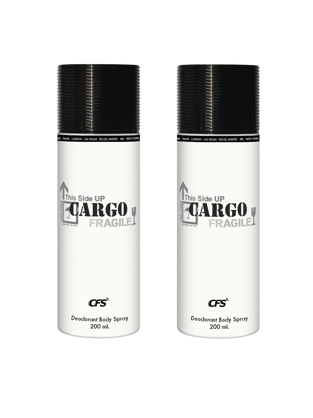 

CFS Cargo Fragile Set Of 2 Long Lasting Deodorant Body Spray - 200ml Each, White