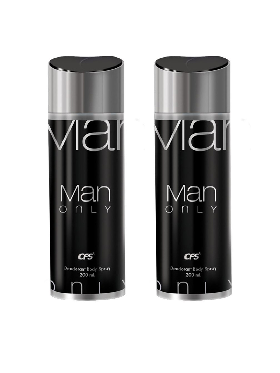 

CFS Set of 2 Man Only Deodorant Body Sprays - 200ml Each, Black