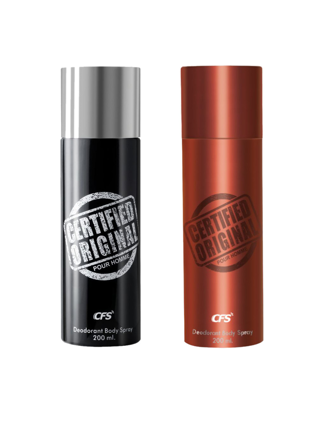 

CFS Set of 2 Certified Original Black & Brown Deodorant Body Sprays - 200 ml Each