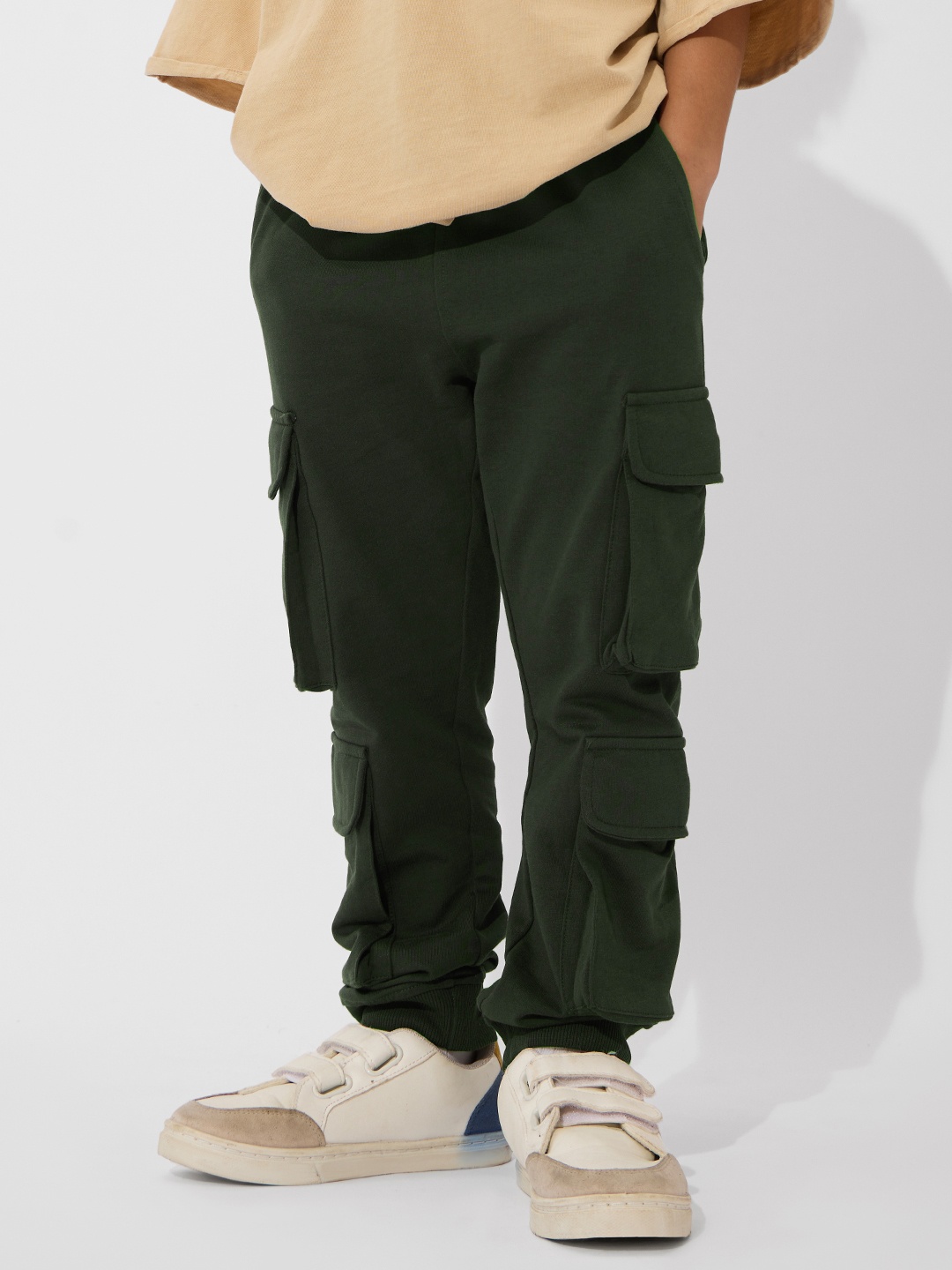 

The Souled Store Boys Pure Cotton Joggers, Olive