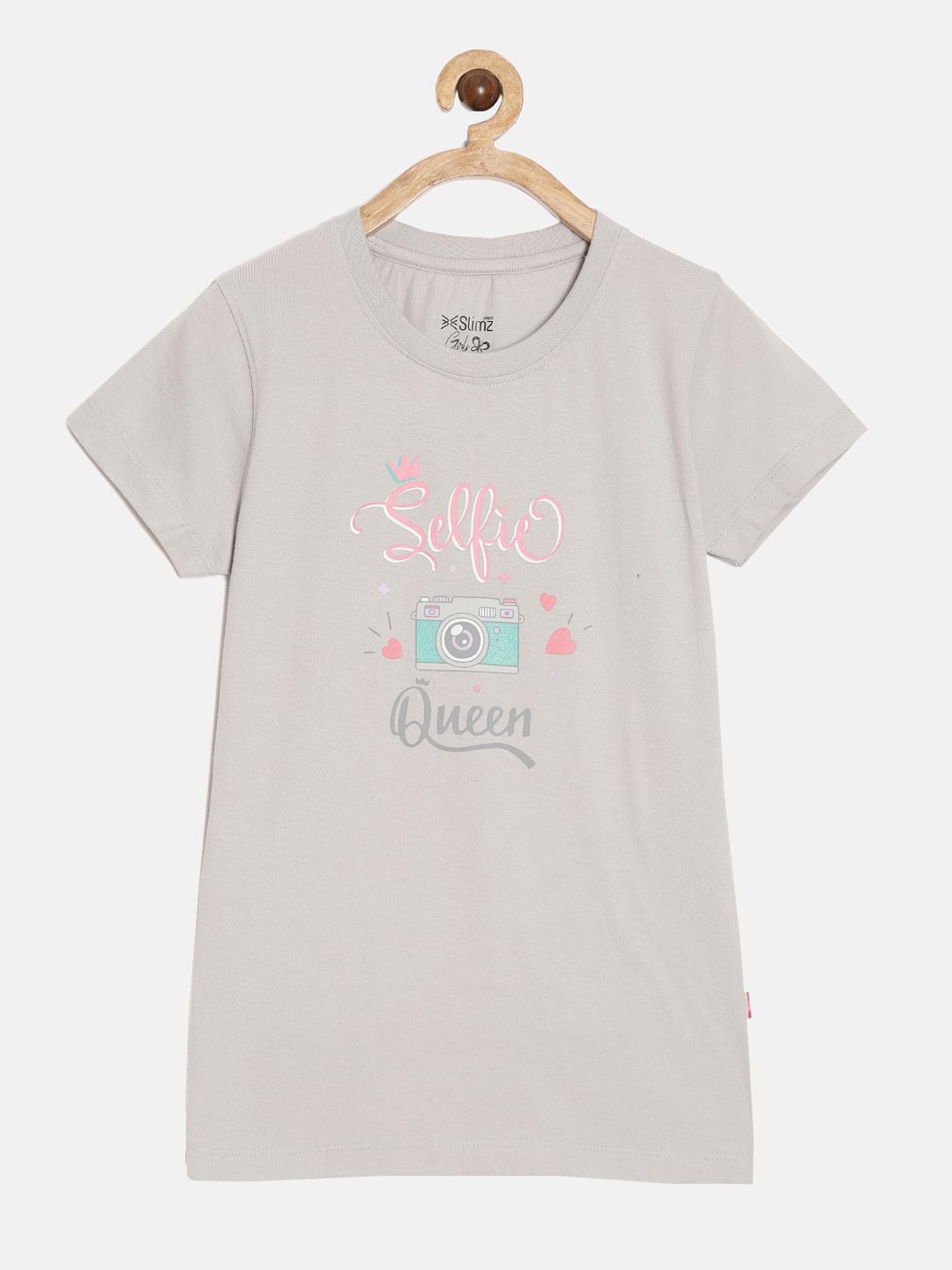 

DIXCY SCOTT Slimz Girls Typography Printed T-shirt, Grey