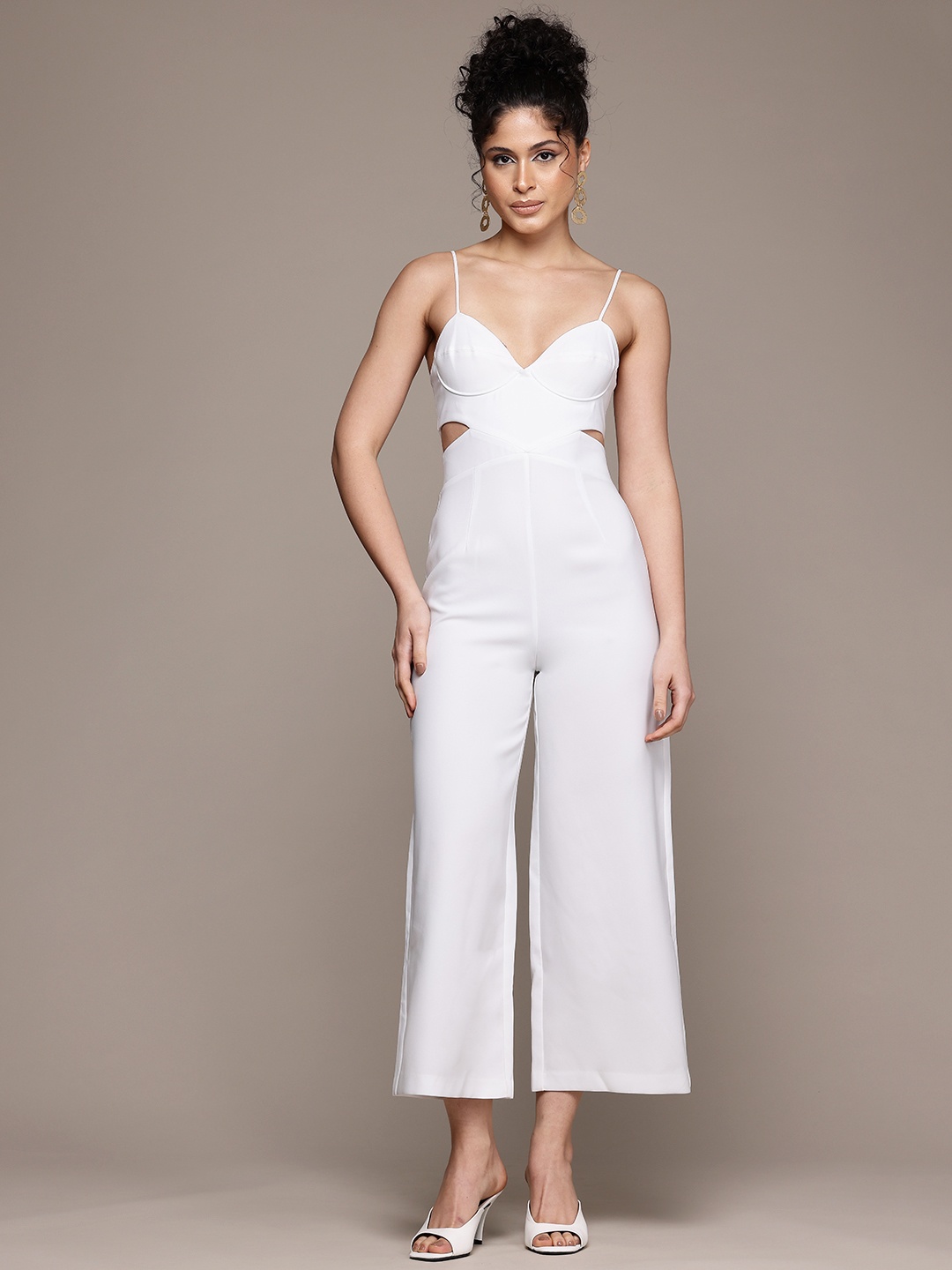 

MANGO Basic Jumpsuit with Cut-Out Detail, White