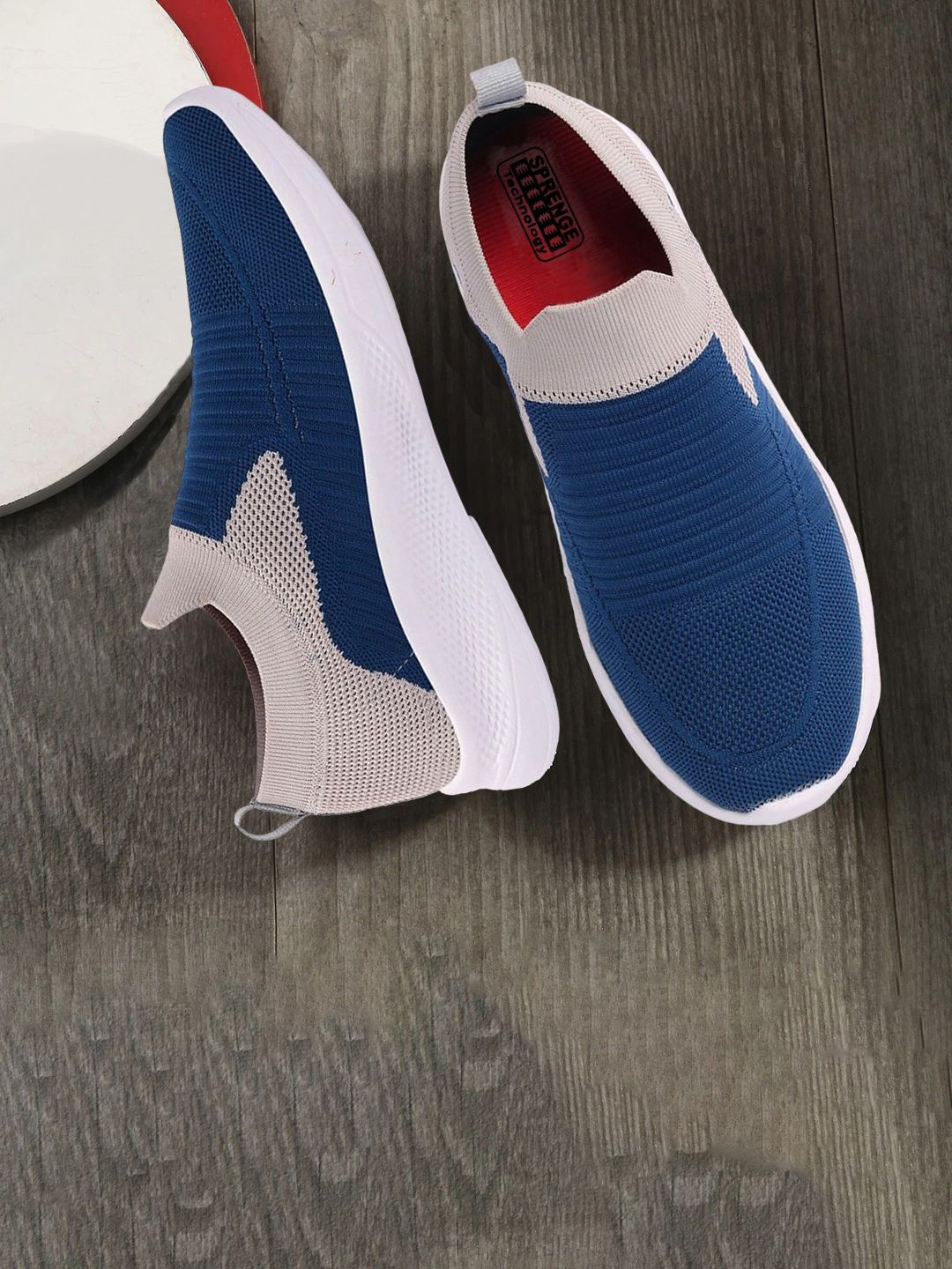 

SPRENGE Men Round Toe Comfort Insole Lightweight Textile Slip-On Sneakers, Grey