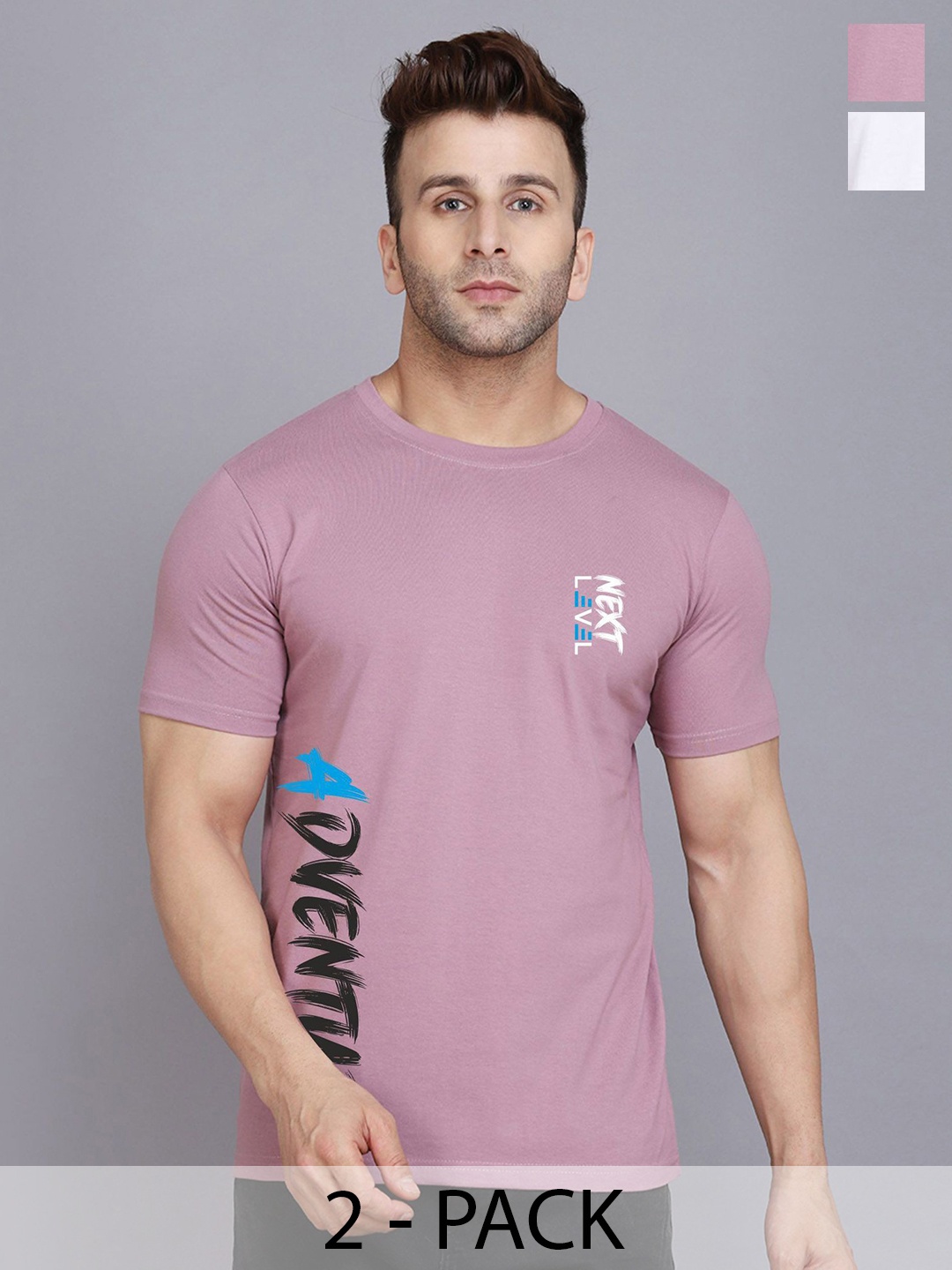 

SLOWLORIS Men Typography 2 Printed Applique T-shirt, Purple